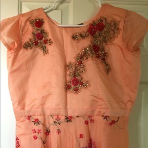 1. Peach gown - size xl beautiful gold embroidery
